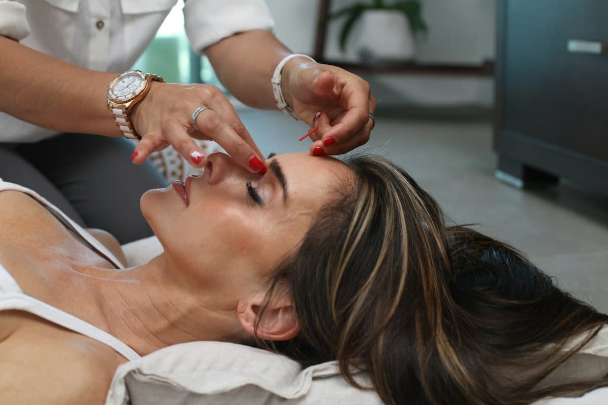 Professional skincare treatment session