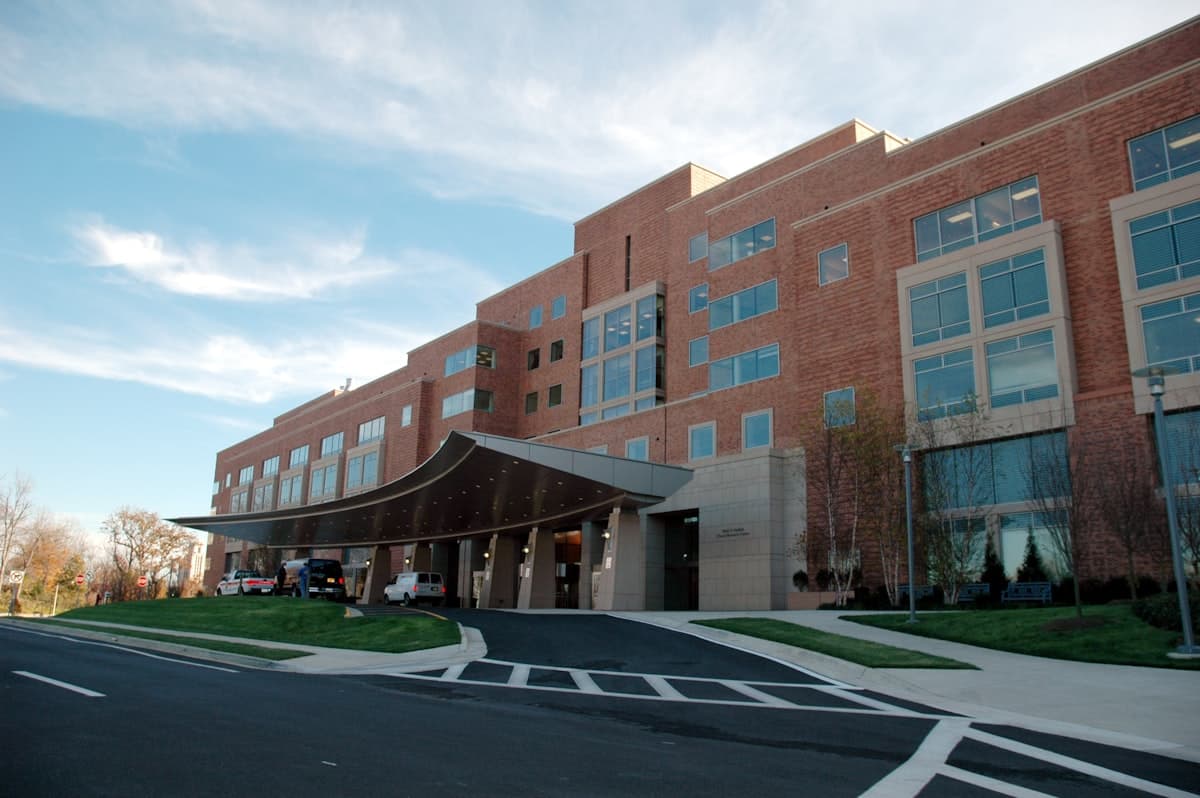 Modern hospital building
